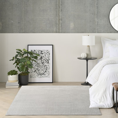 Tapis d'intérieur moderne noir ivoire 7 pi 10 po x 9 pi 10 po DKNY Atlantic Avenue