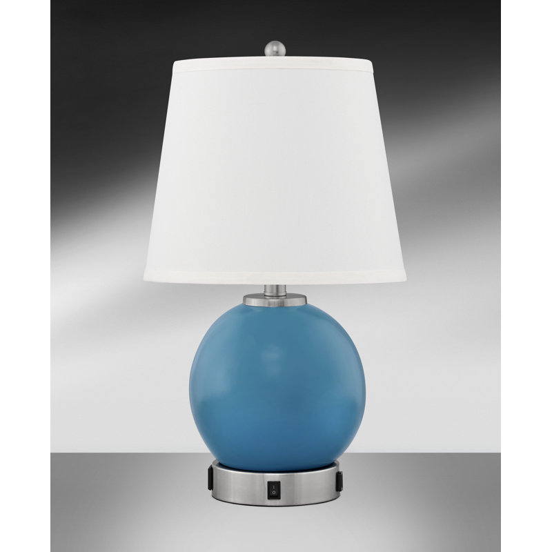 Ensemble de lampe de table de 21 po bleu avec USB et prise Dream collection