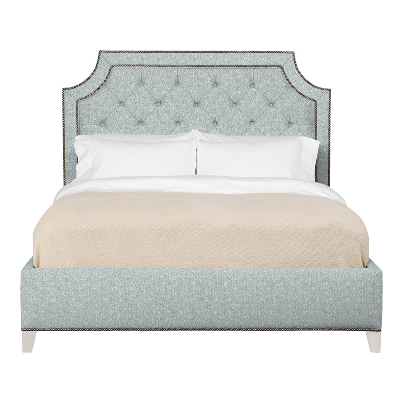 Audrey/Asher Queen Tufted Upholstered Low Profile Panel Bed, Casa Blanca, Ian Haze, Yes