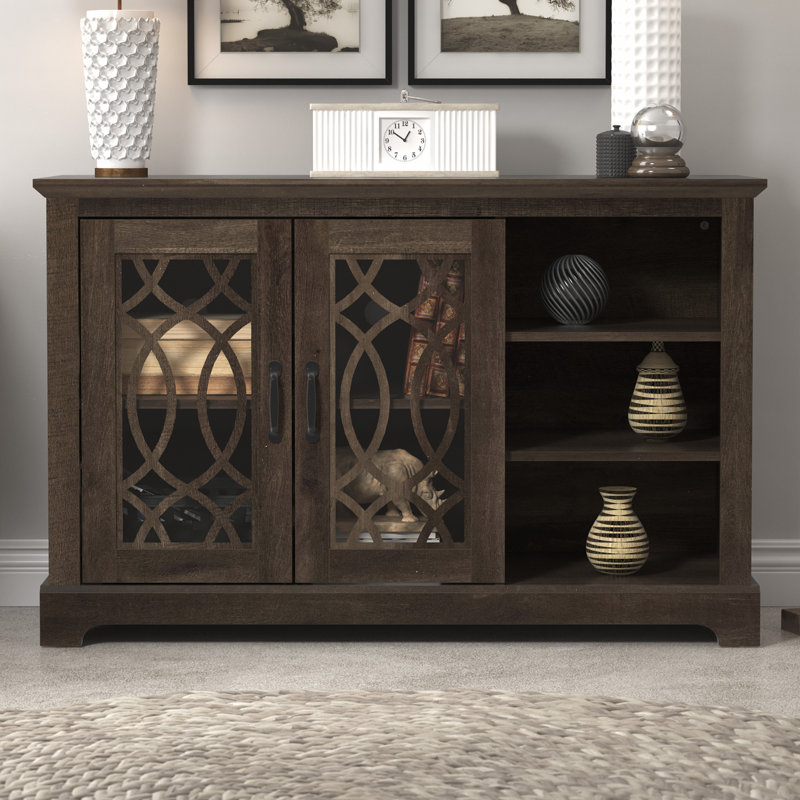 Buffet avec rangement ouvert Allivia, Chêne cendré