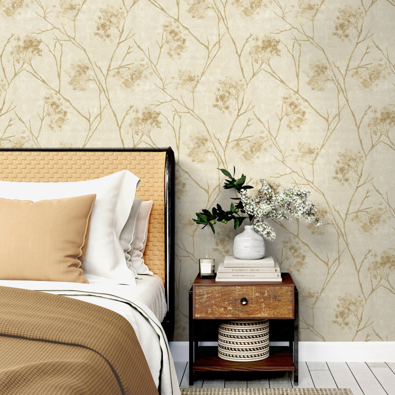 Codman 10.5m x 53cm Textured Non-Pasted Wallpaper Roll, Gold