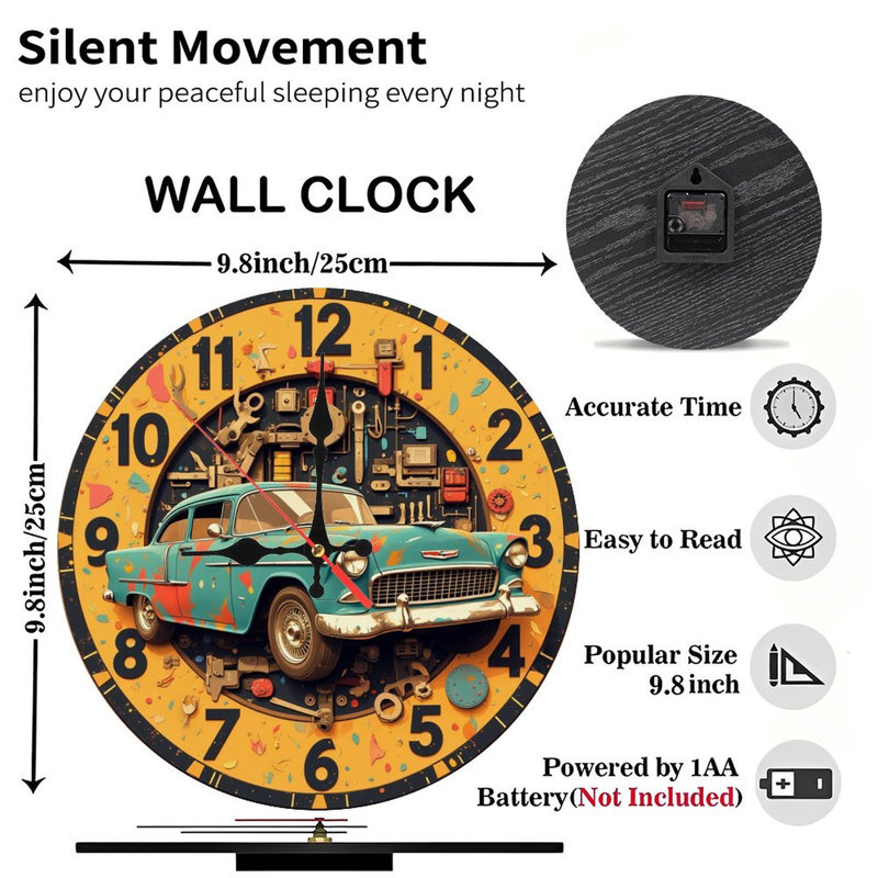 Horloge de voiture classique rétro
