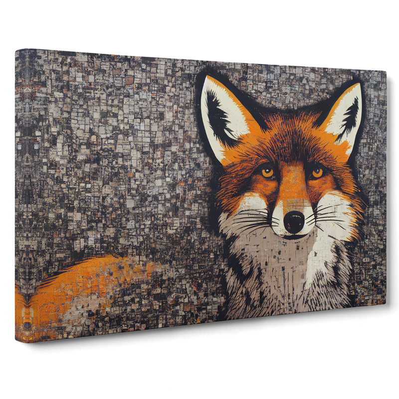 Cracking Fox - Wrapped Canvas Print, 35cm H x 50cm W x 3cm D