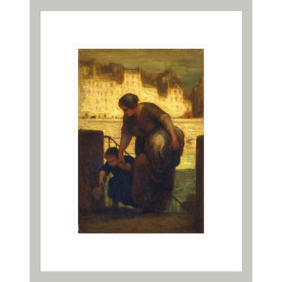 «The Laundress» par Honoré Daumier, impression giclée sur cadre