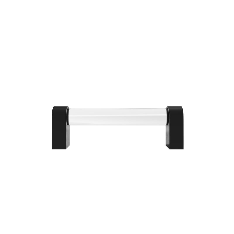 Clarity Acrylic Center to Center Bar / Handle Pull, Matte Black/Clear, 3 3/4" Center to Center