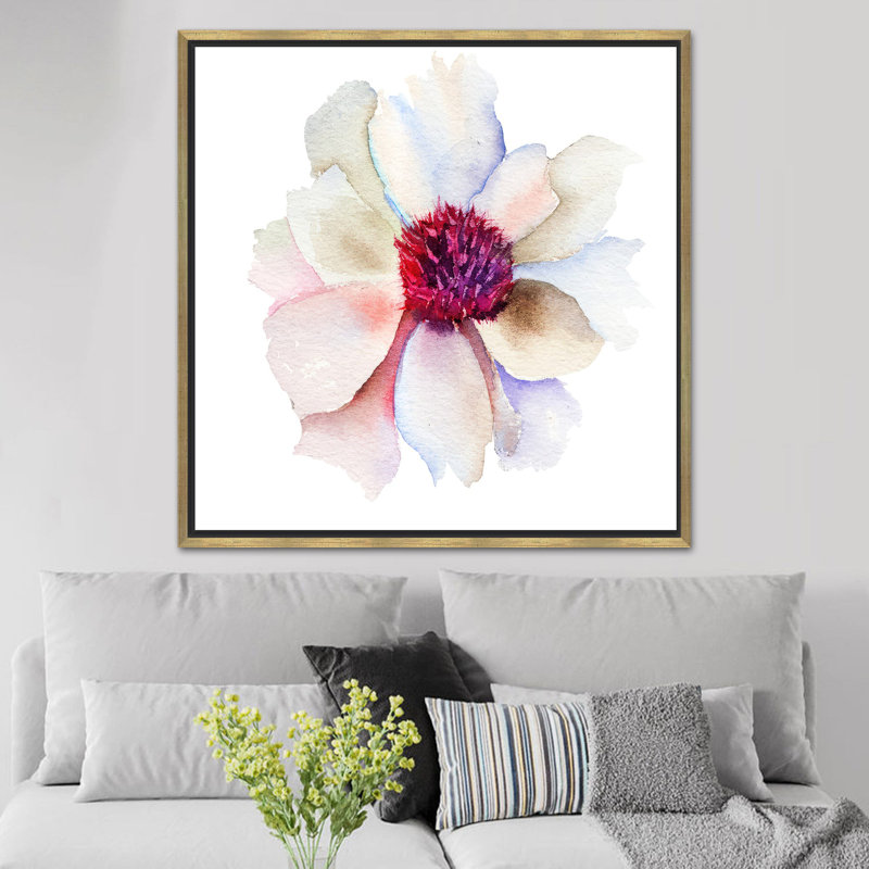Impression sur toile: Art abstrait, art floral, aquarelle, H: 43,4 po x l: 43,4 po