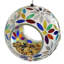 Mangeoire suspendue en verre mosaïque Huebner, capacité de 1 tasse - marguerites arc-en-ciel-2061183944