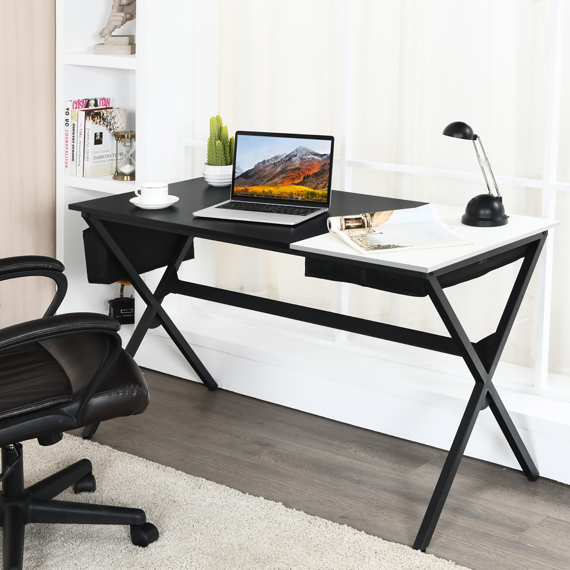 Extra Large Rectangular Writing Desk Latitude Run Color: Black