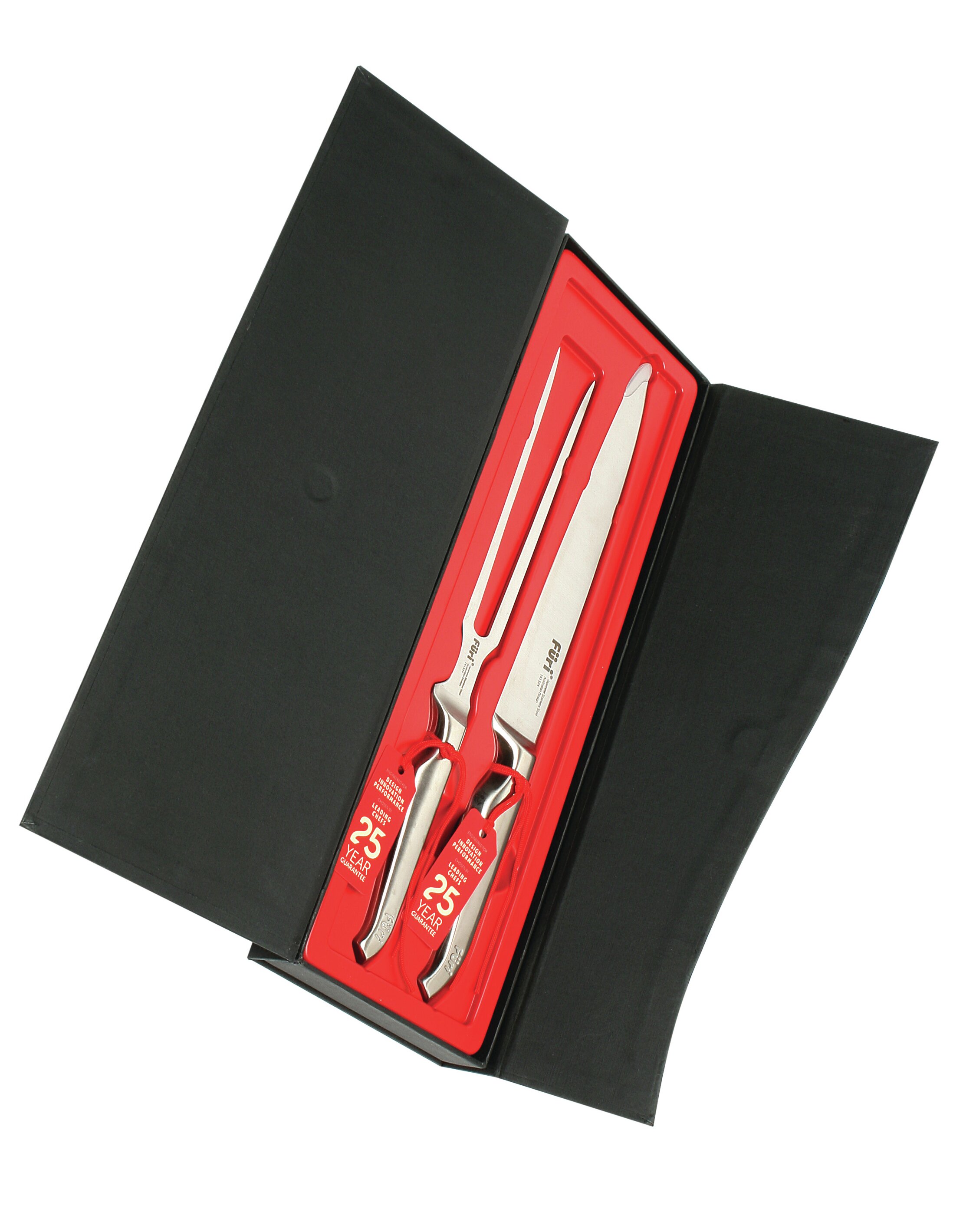 ZWILLING J.A. Henckels ZWILLING Porterhouse 2Pc Stainless Steel Carving Knife  Set With Fork In Red Presentation Box, Gift Set