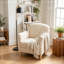 Fauteuil d'appoint rembourré avec pieds en bois-135545916