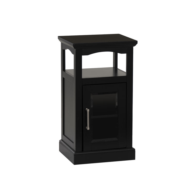 Petit meuble de rangement pour salle de bain Imojen, 74 cm de hauteur x 39 cm de large, Noir