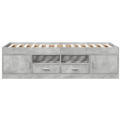 Vidaxl Daybed With Drawers Concrete Grey