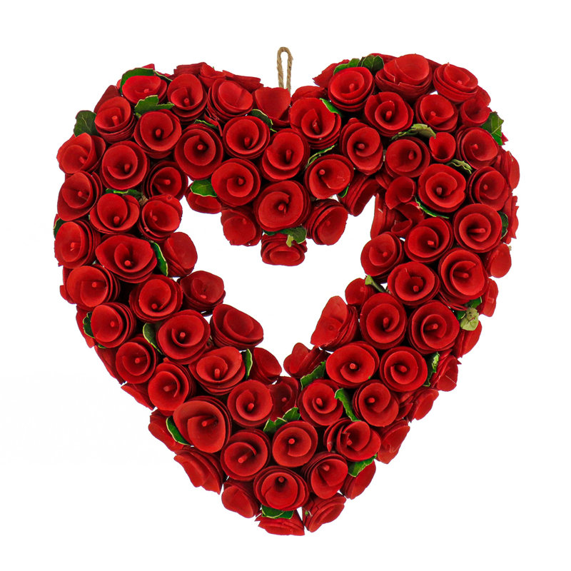 Couronne florale rouge 13 po