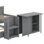 Lit plateforme avec bureau et tablette de rangement au bout du lit, lit gigogne intégré et 3 tiroirs-249883106