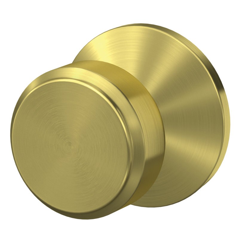 Custom Bowery Hall-Closet and Bed-Bath Knob with Kinsler Trim, Satin Brass