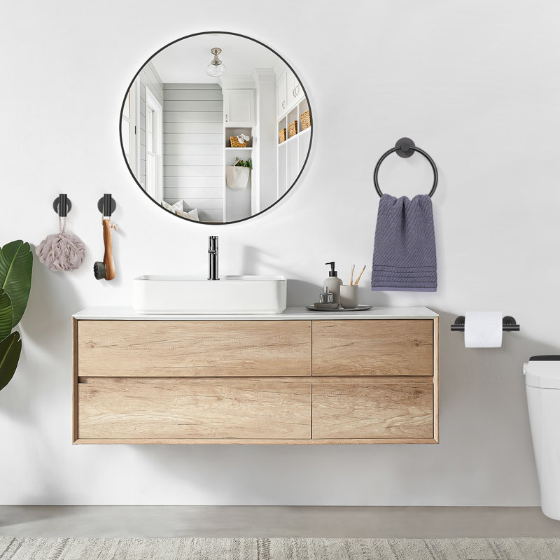 4-piece Bathroom Hardware Set, Matte Black