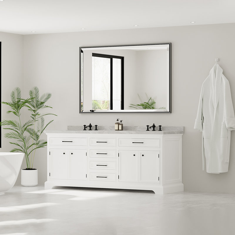 Miroir de salle de bain mural biseauté, 36 po x 55 po