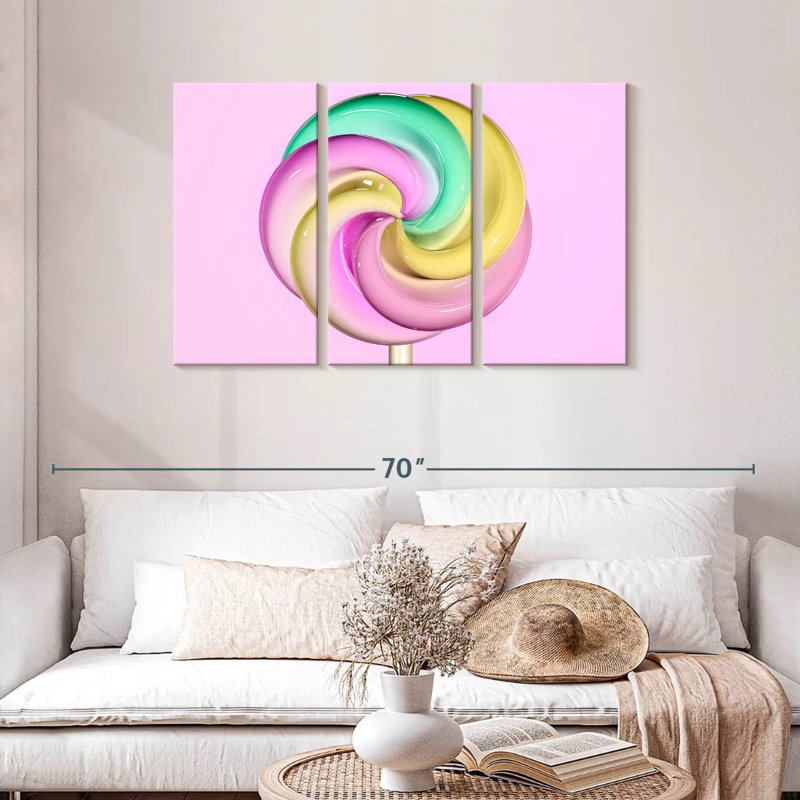 Sucette pastel, H 28 po x l 45 po