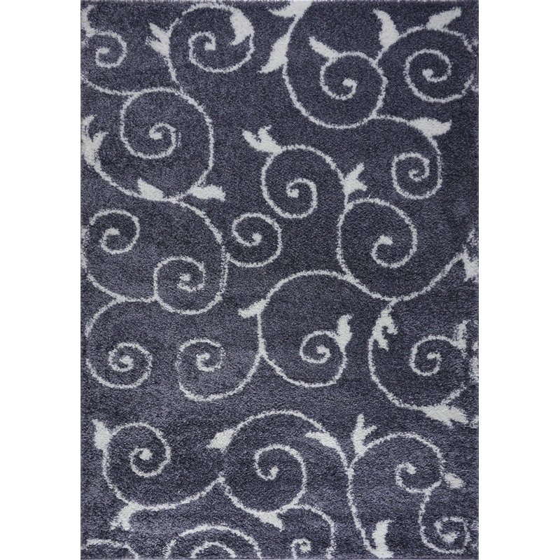 Tapis décoratif grise florale Travis Heights, Tapis de couloir 2 pi 7 po x 4 pi 11 po