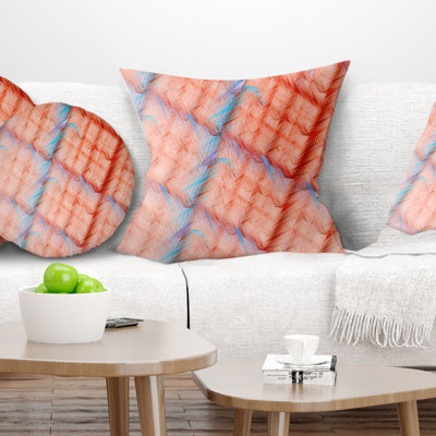 Motif de grille rouge fractal - coussin imprimé abstrait