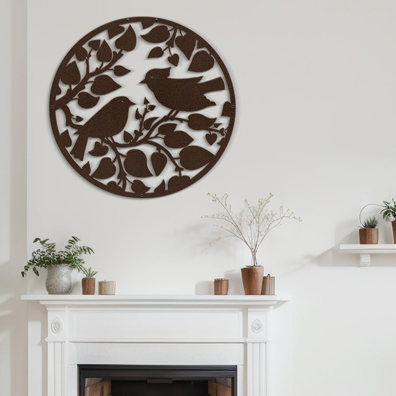 Wall Decor Metal, 18" H x 18" W x 0.05" D, Bronze