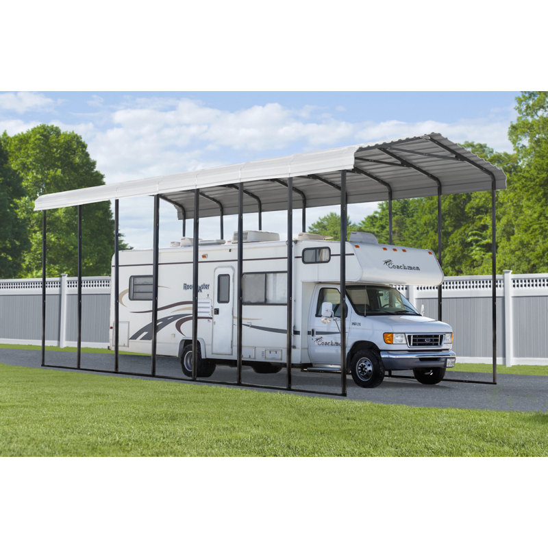 Galvanized Steel Rv Carport, 14X29X14, Charcoal, 14 H' x 29 W' x 14 D'