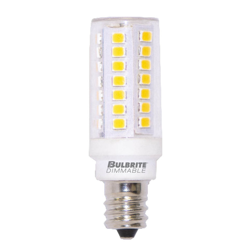 5 watts (60 watts équivalent), t6 del, ampoule à intensité variable, e11/mini candélabre (standard) base, 2700