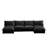 Slipcovered U Shape 4 Seater Sectional Long Sectionl Cocuh, Armless Sectional Sofa With Reversible Ottoman And French Edge Design Big Pillows-224079493-224079491