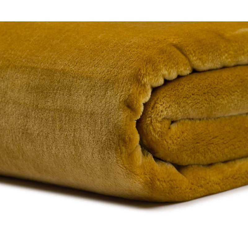 Throw Blanket, Mustard, W240 x L220cm