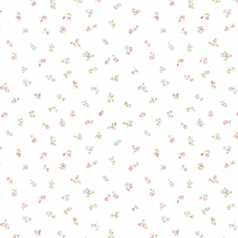 Rouleau de papier peint lisse L 32,7 pi x l 20,5 po Bellevue, Rose, vert et bleu
