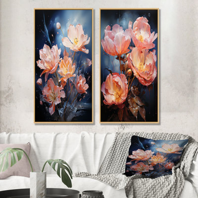 Ensemble de 2 tulipes beiges avec fleurs célestes - Tulipes