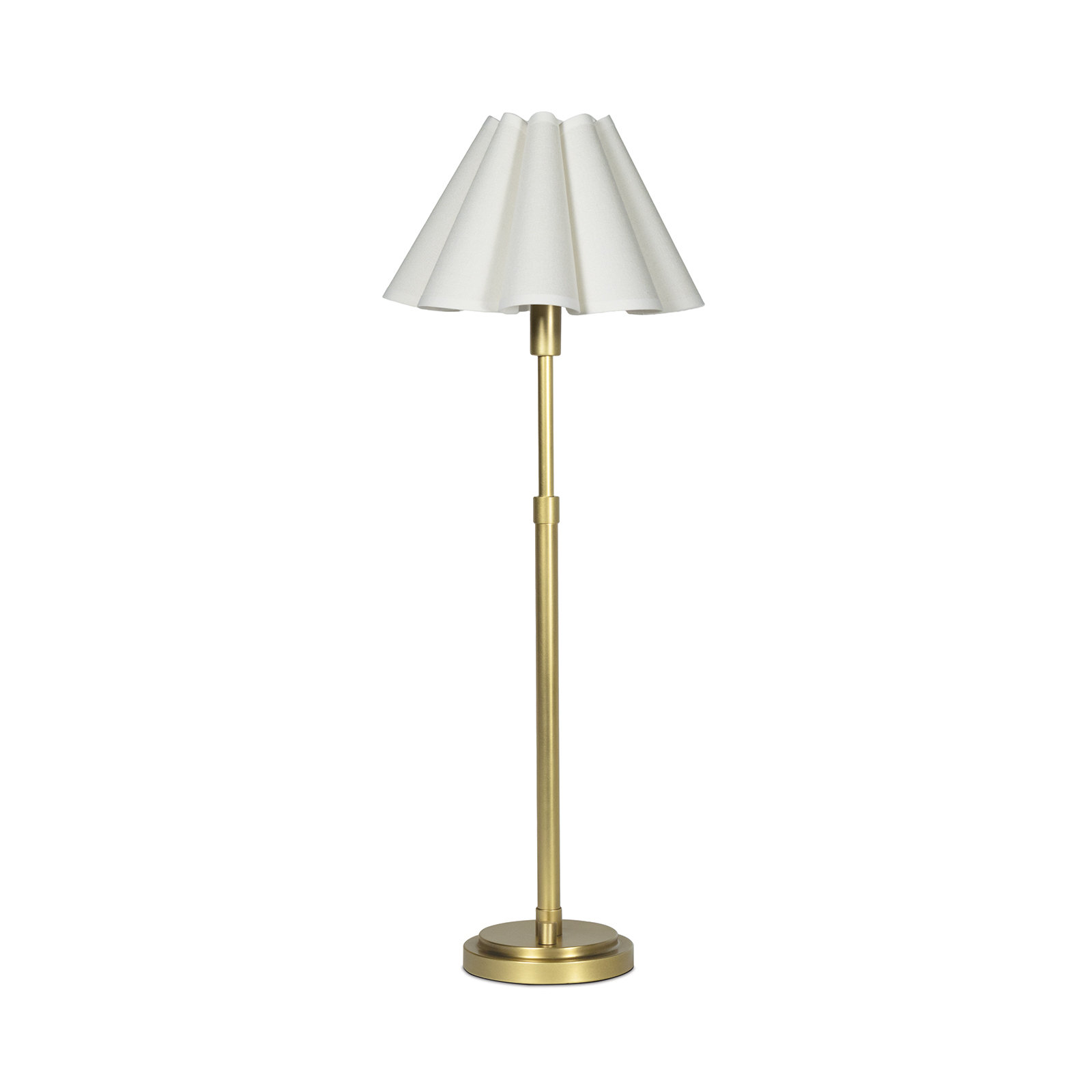 Polly Buffet Table Lamp, 27.25" H x 9.75" W x 9.75" D, Natural Brass, White