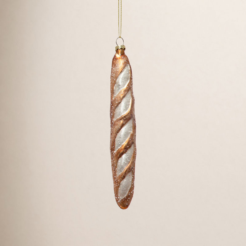 Ornement baguette en verre peint à la main avec paillettes