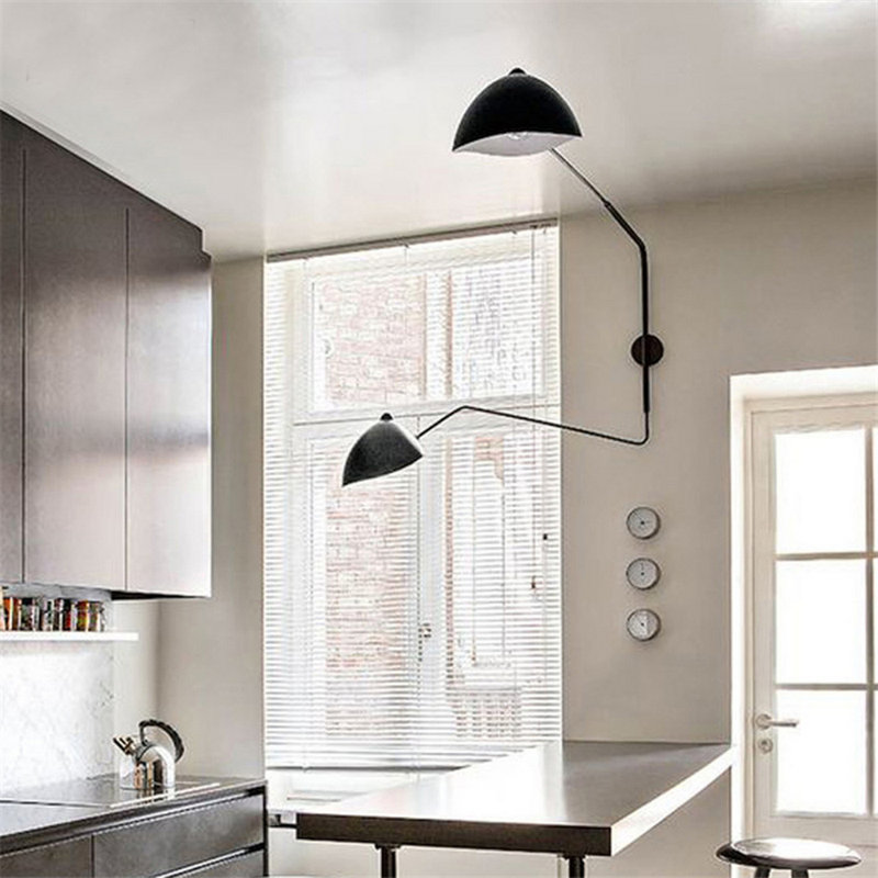 Applique murale à 2 lumières noire Florisa, H 27,5 po x l 96 po x P 10 po