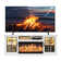 Farmhouse TV Stand with 36" Electric Fireplace and Glass Cabinet