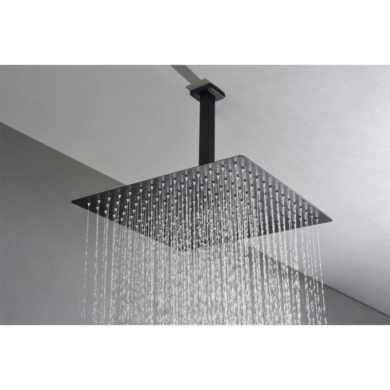 16" Matte Black Bathroom Luxury Shower Head, Matte Black