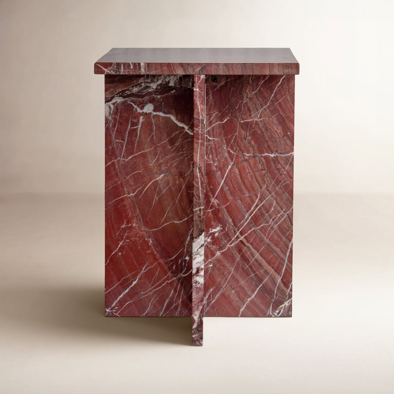 Blair Marble End Table, Red Marble