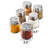 6 Pieces 100% Glass Spice Jar Set