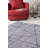Blue Gray Striped Woven Base Decorative Carpet-1249440836