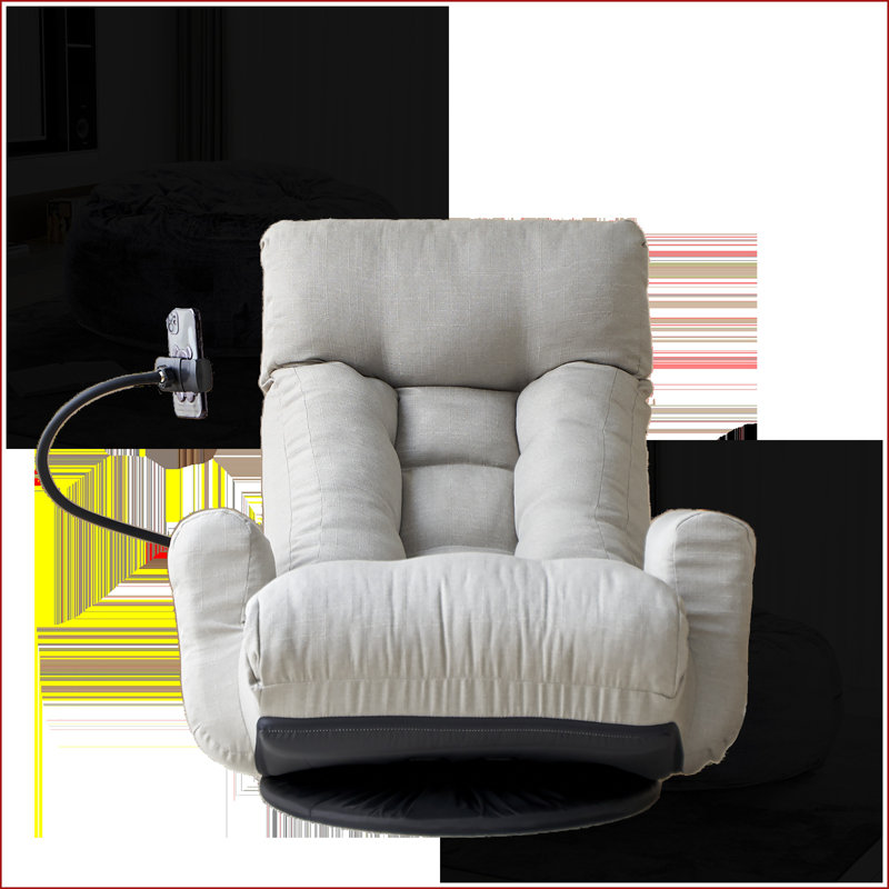 Fauteuil réglable réglable pour le salon - rotatif à 360 °, inclinable à 5 positions | Gris | Courbé