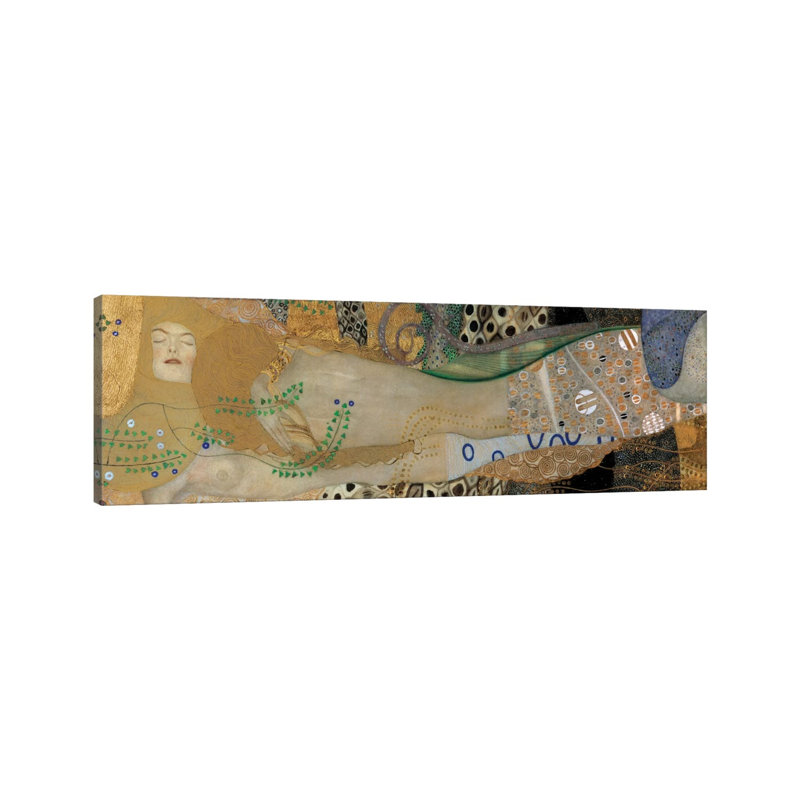 Sea Serpents, Detail II by Gustav Klimt - Wrapped Canvas Panoramic Print, 121.92 cm H x 40.64 cm W x 1.91 cm D