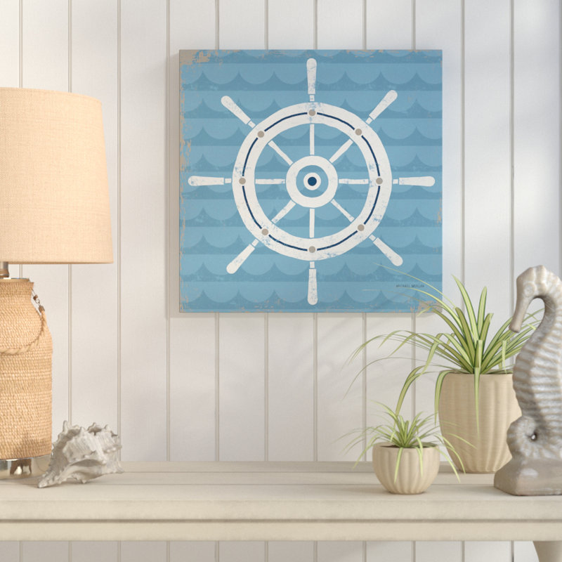 Nautical Helm - impression sur toile tendue, H 12 po x l 12 po x P 0,75 po