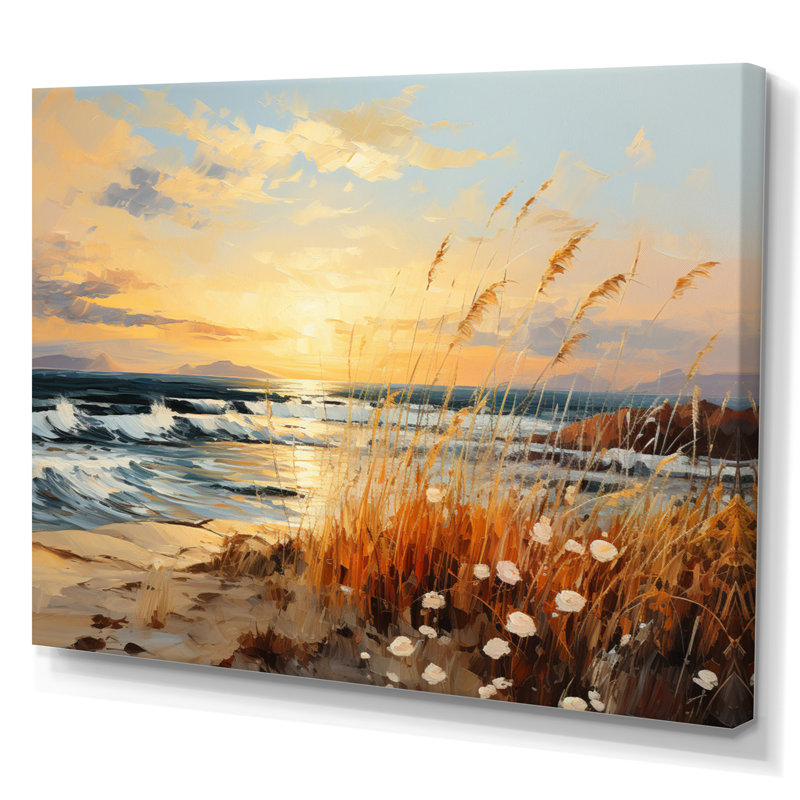 «Alixandria Beach Breeze Pointillism II», reproduction sur toile, H 30 po x l 40 po, Toile tendue