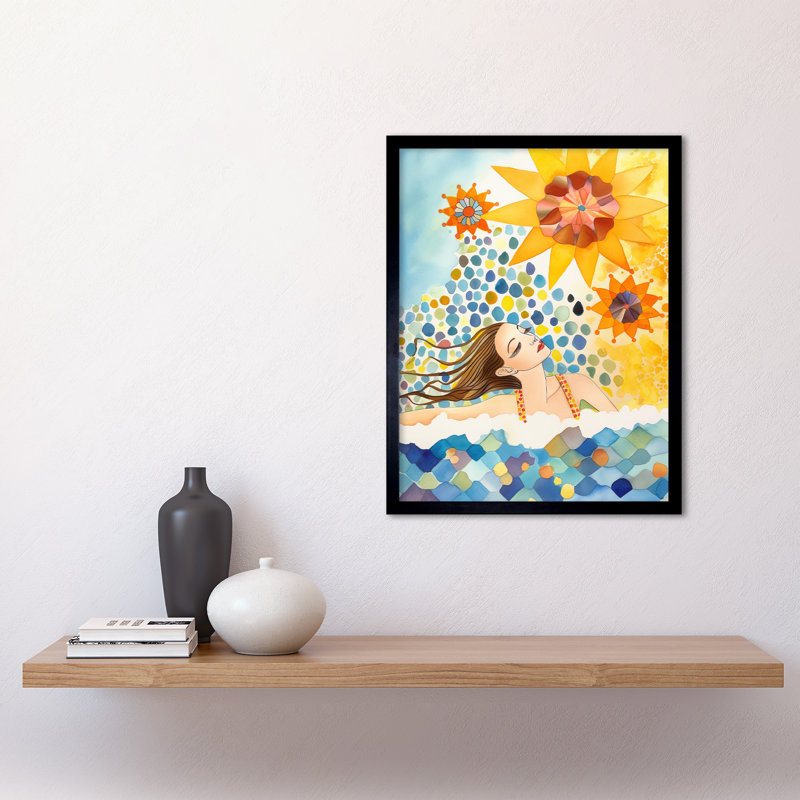 Abstract Sea Swimming Bathroom - Single Picture Frame Print