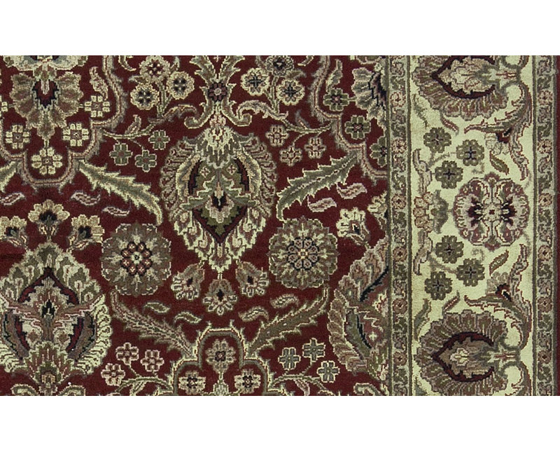 Tapis rouge et or de haute qualité noué à la main