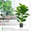 Faux Fiddle Leaf Fig Tree in Pot-452357423