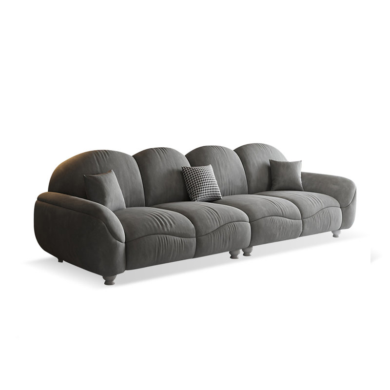 Causeuse-coussin gris modulaire 100% polyester, Grey, 31.5" H x 86.61" W x 37.4" D