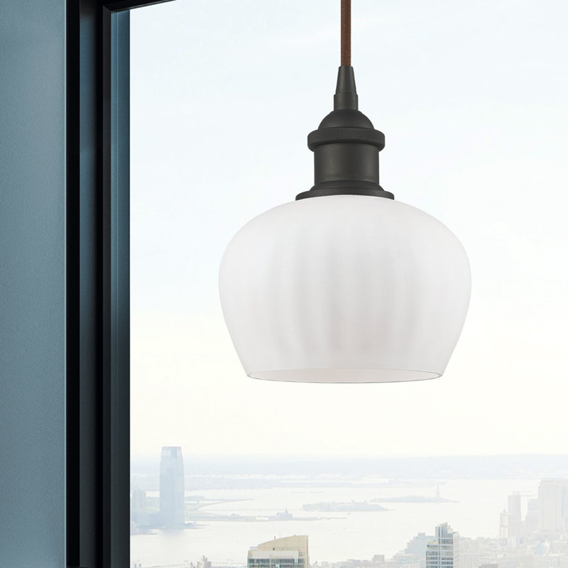 Patrina 1 - Light Single Pendant, Oil Rubbed Bronze, No Bulb Included, Matte White