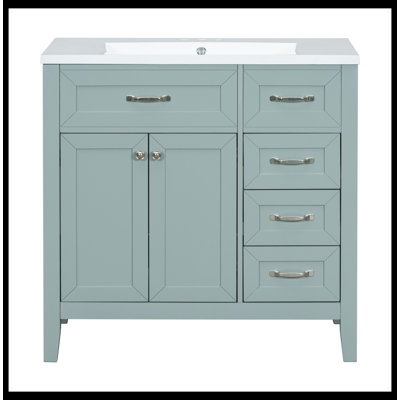 Ensemble de meuble-lavabo simple 35,98 po avec plateau en céramique Omani