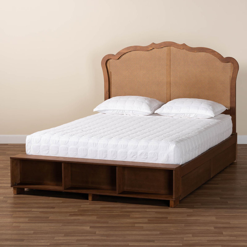 Celese Mid-Century Brown Storage Bed, King